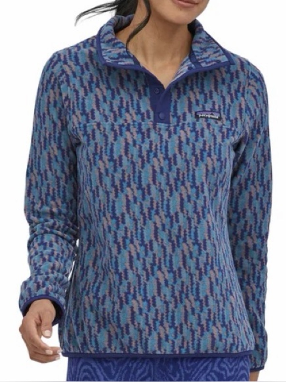 Patagonia quarter zip micro D snap-t pullover hiking winter long sleeve sz large